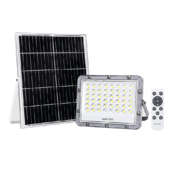 Proiettore LED 50w Luce Natura con Pannello Solare 400 Lumen